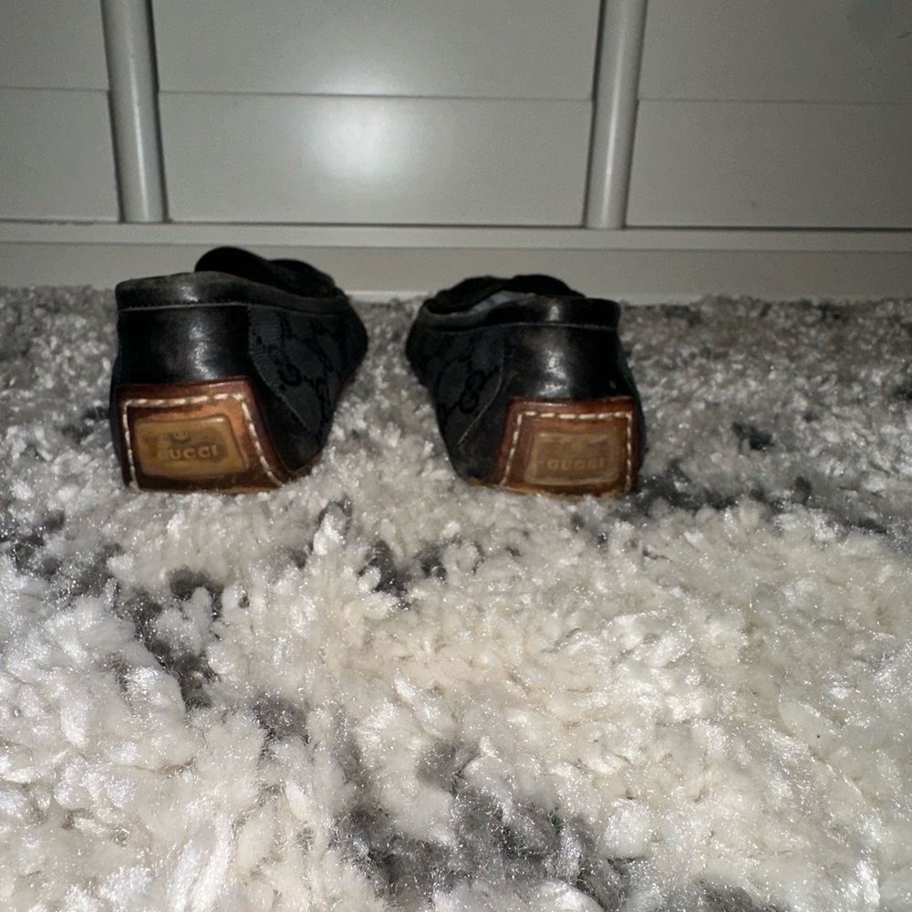 Vintage Gucci Black Logo Canvas Loafers - Picture 7 of 10